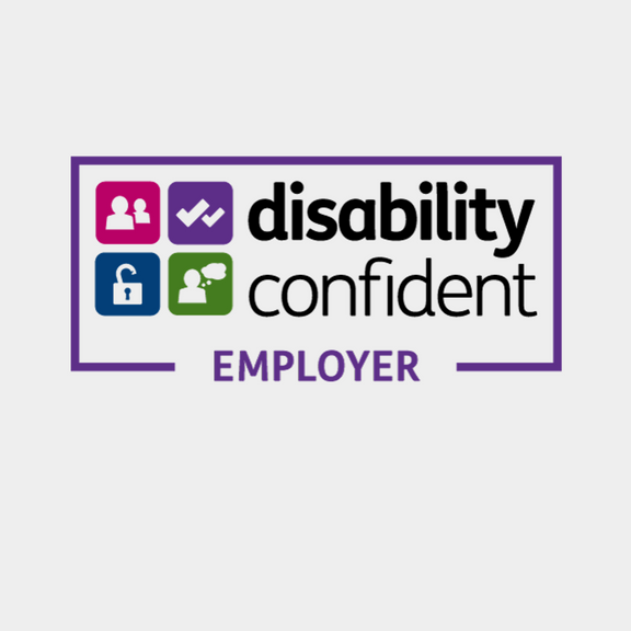 Disability confident employer logo.