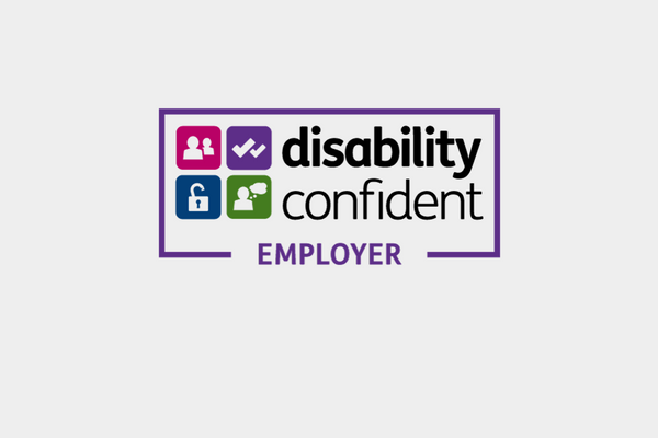 Disability confident employer logo.
